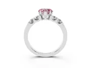 Heart-Shaped Five Stone Engagement Ring Setting for a Fancy Pink Lab-Grown Diamond | White Gold