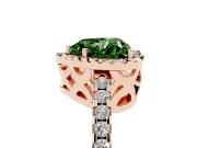 Heart-Shaped Pave Halo Engagement Ring Setting for a Fancy Green Lab-Grown Diamond | Rose Gold