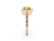 Radiant Cut Milgrain Halo Engagement Ring Setting for a Fancy Yellow Lab-Grown Diamond | Side Stones | Rose Gold
