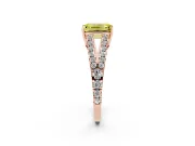 Emerald Cut Graduated Split Shank Engagement Ring Setting for a Fancy Yellow Lab-Grown Diamond | Rose Gold
