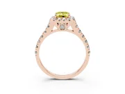 Emerald Cut Accented Halo Engagement Ring Setting for a Fancy Yellow Lab-Grown Diamond | Rose Gold