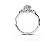 Pear-Shaped Leaf Bypass Solitaire Engagement Ring Setting for a Fancy Green Lab-Grown Diamond | Sterling Silver