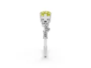 Marquise Accented Engagement Ring Setting for a Fancy Yellow Lab-Grown Diamond | Sterling Silver