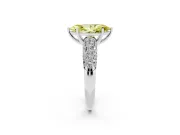 Marquise Multi Row Pave Engagement Ring Setting for a Fancy Yellow Lab-Grown Diamond | White Gold