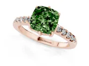 Cushion Cut Engagement Ring Setting for a Fancy Green Lab-Grown Diamond | Rose Gold - Design NV-24649