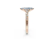 Marquise Graduated Solitaire Engagement Ring Setting for a Fancy Blue Lab-Grown Diamond | Rose Gold