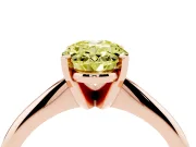 Oval Solitaire Engagement Ring Setting for a Fancy Yellow Lab-Grown Diamond | Rose Gold