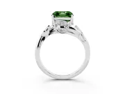 Asscher Cut Twisted Bypass Engagement Ring Setting for a Fancy Green Lab-Grown Diamond | Platinum