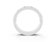 Princess Diamond Channel Set Promise Ring Set in White gold with Round Accent Stations