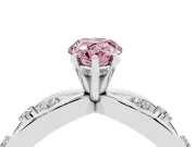 Pear-Shaped Loop Engagement Ring Setting for a Fancy Pink Lab-Grown Diamond | White Gold