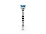 Cushion Cut Pavé Engagement Ring Setting for a Fancy Blue Lab-Grown Diamond | Sterling Silver