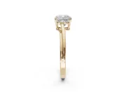 Cushion Cut Bypass Solitaire Engagement Ring Setting | Plain Polished Band | Yellow Gold