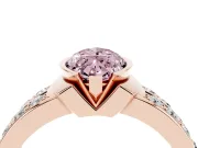 Marquise Half Bezel Engagement Ring Setting for a Fancy Pink Lab-Grown Diamond | Double Row Channel Band | Rose Gold