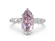 Marquise Graduated Solitaire Engagement Ring Setting for a Fancy Pink Lab-Grown Diamond | Sterling Silver