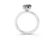 Fancy Black Heart Cut Diamond Solitaire Ring Set in Platinum with Thin Band and Prong Setting