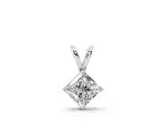 Princess Cut Lab-Grown Diamond Solitaire Pendant Necklace | Split Bail | White Gold