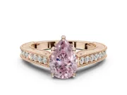 Pear-Shaped Vintage Engagement Ring Setting for a Fancy Pink Lab-Grown Diamond | Rose Gold - Design NV-24644