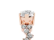 Marquise Scattered Accent Engagement Ring Setting | Slim Band | Rose Gold