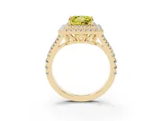 Princess Cut Halo Engagement Ring Setting for a Fancy Yellow Lab-Grown Diamond | Yellow Gold - Design NV-24799