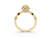 Marquise Milgrain Halo Engagement Ring Setting for a Fancy Yellow Lab-Grown Diamond | Graduated Shoulders | Yellow Gold