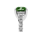 Cushion Cut Hidden Halo Pave Engagement Ring Setting for a Fancy Green Lab-Grown Diamond | Claw Prongs | White Gold