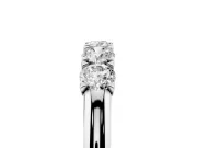 Round Diamond Channel Half Eternity Band Set in Silver with Shared Prongs