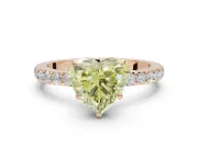 Heart-Shaped Hidden Halo Engagement Ring Setting for a Fancy Yellow Lab-Grown Diamond | Pavé Band | Rose Gold