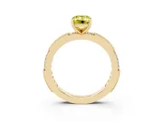 Emerald Cut Vintage Pavé Engagement Ring Setting for a Fancy Yellow Lab-Grown Diamond | Yellow Gold