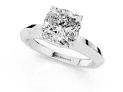 Cushion Cut Knife-Edge Solitaire Engagement Ring Setting | Plain Band | Platinum
