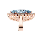 Marquise Scalloped Halo Engagement Ring Setting for a Fancy Blue Lab-Grown Diamond | Rose Gold