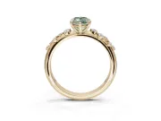 Marquise Graduated Solitaire Engagement Ring Setting for a Fancy Green Lab-Grown Diamond | Yellow Gold