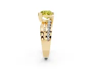 Heart-Shaped Graduated Bypass Engagement Ring Setting for a Fancy Yellow Lab-Grown Diamond | Split Shank | Yellow Gold