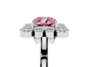 Cushion Cut Halo Engagement Ring Setting for a Fancy Pink Lab-Grown Diamond | Sterling Silver - Design NV-24775