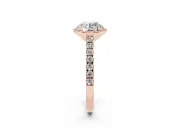 Round Halo Pavé Engagement Ring Setting | Single Row Shoulders | Rose Gold