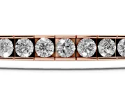 Round Lab-Grown Diamond Channel Set Tennis Bracelet | Square Links | Rose Gold