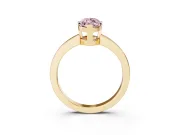 Fancy Pink Marquise Cut Diamond Solitaire Ring Set in Yellow gold with Prong Head and Smooth Polished Band