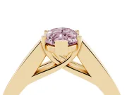 Marquise Channel-Set Engagement Ring Setting for a Fancy Pink Lab-Grown Diamond | Yellow Gold