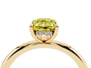 Emerald Cut Hidden Halo Ring Setting for a Fancy Yellow Lab-Grown Diamond | Yellow Gold