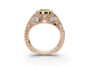 Asscher Cut Vintage Bezel Engagement Ring Setting for a Fancy Yellow Lab-Grown Diamond | Rose Gold