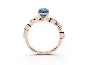 Radiant Cut Twisted Vine Engagement Ring Setting for a Fancy Blue Lab-Grown Diamond | Rose Gold
