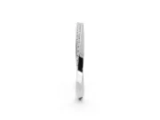 Round Lab-Grown Diamond Pavé Ribbon Twist Wedding Band | Polished Turn | White Gold