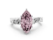 Marquise Vine Engagement Ring Setting for a Fancy Pink Lab-Grown Diamond | White Gold