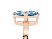 Fancy Blue Marquise Cut Diamond Solitaire Ring Set in Rose gold with Prong Head and Smooth Polished Band