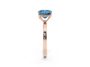 Radiant Cut Engagement Ring Setting for a Fancy Blue Lab-Grown Diamond | Hidden Halo | Rose Gold
