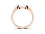 Plain Notched Contour Wedding Band | Twin Raised Tabs | Rose Gold