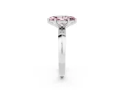 Fancy Pink Marquise Cut Diamond Solitaire Engagement Ring Set in Platinum with Flat Band and Prong Setting