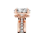 Oval Channel Set Solitaire Engagement Ring Setting | Rope Collar Head | Rose Gold