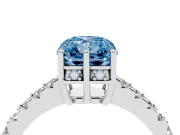 Radiant Cut Engagement Ring Setting for a Fancy Blue Lab-Grown Diamond | Platinum - Design NV-24649