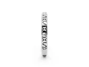 Vintage Engraved Wedding Band | X and Scroll Motifs | Platinum