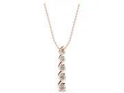 Round Lab-Grown Diamond S-Curve Wire Pendant Necklace | Prong Set | Rose Gold